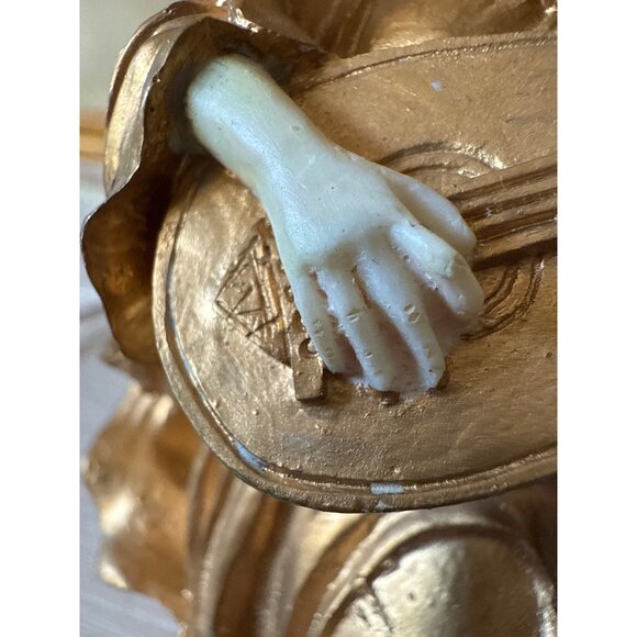 Vintage Gold Angel Figurine Playing Lute – Resin Holiday Decor, Musical Angel - Picture 16 of 16